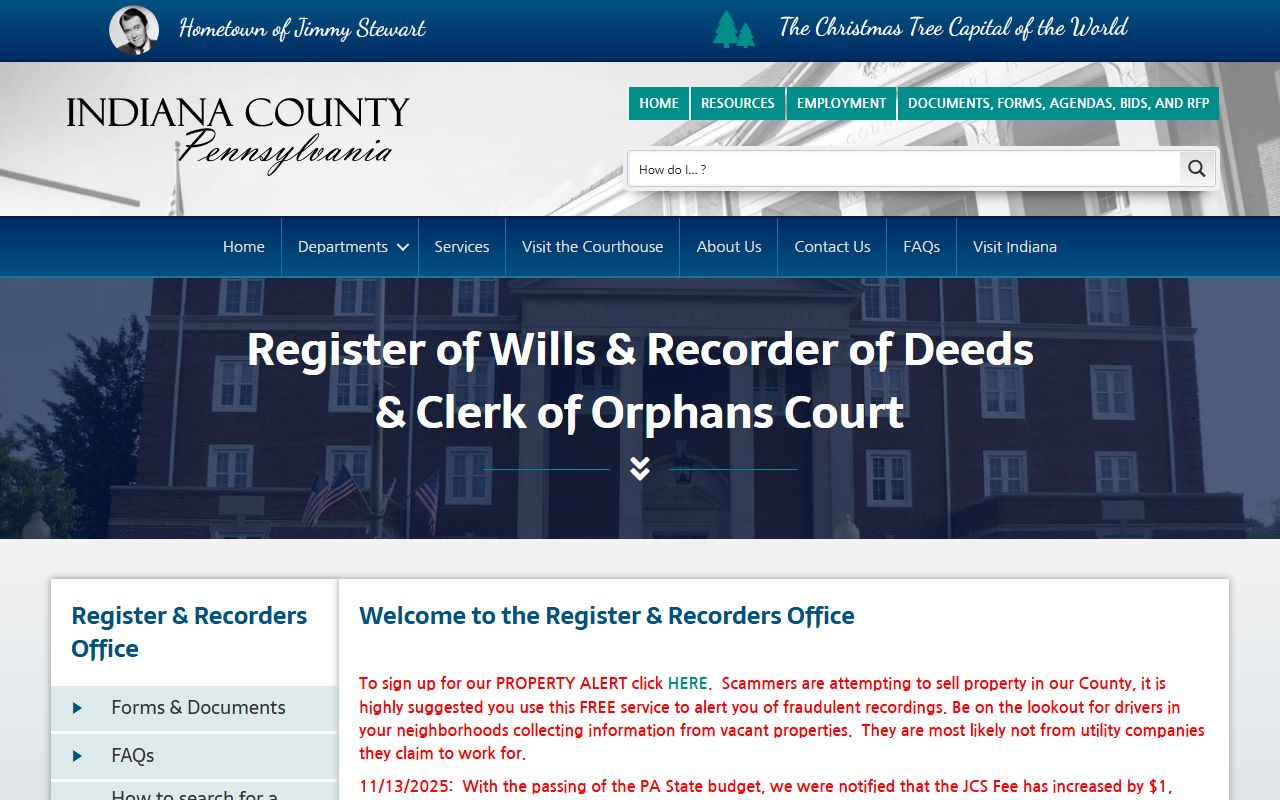 Indiana County Register and Recorder probate court records