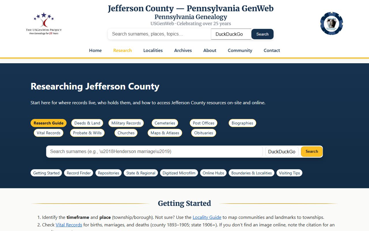 Jefferson County courthouse genealogy research records