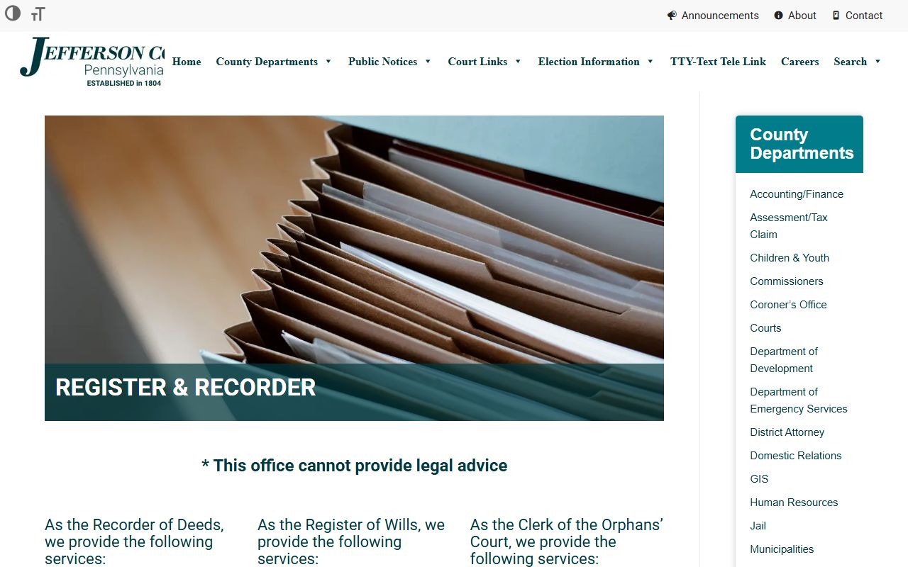 Jefferson County Register and Recorder probate court records