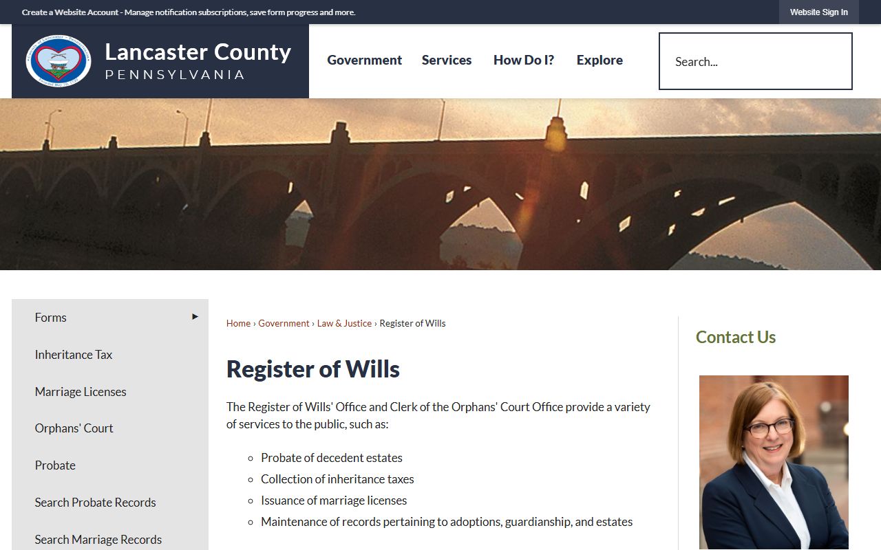 Lancaster County Register of Wills probate court records
